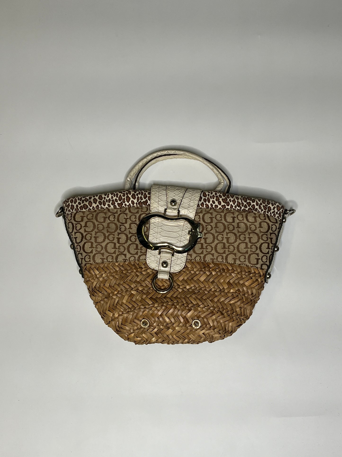 RARE CHEETAH BAKET GUESS PURSE BIG G-LOGO