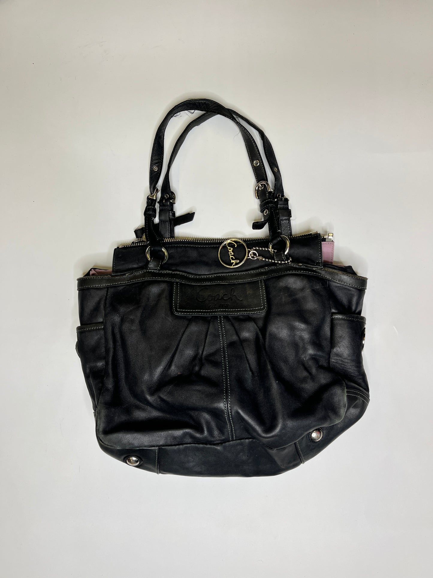 BLACK LEATHER COACH PURSE