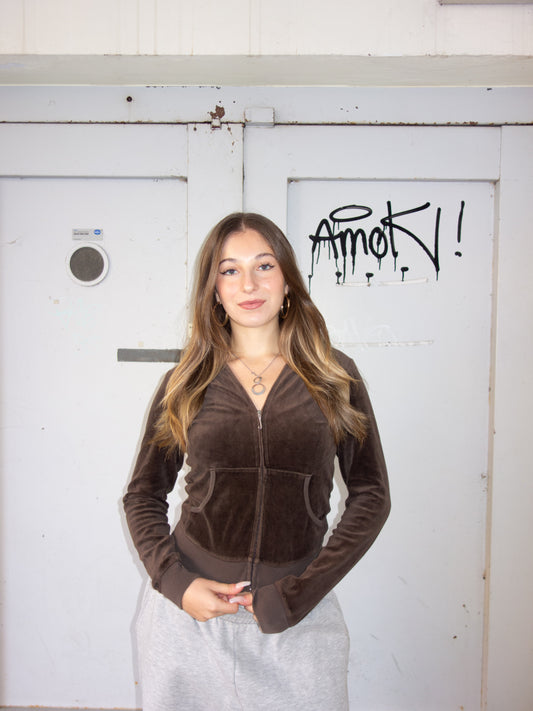 JUICY COUTURE ZIPPER BROWN 2000s (M)