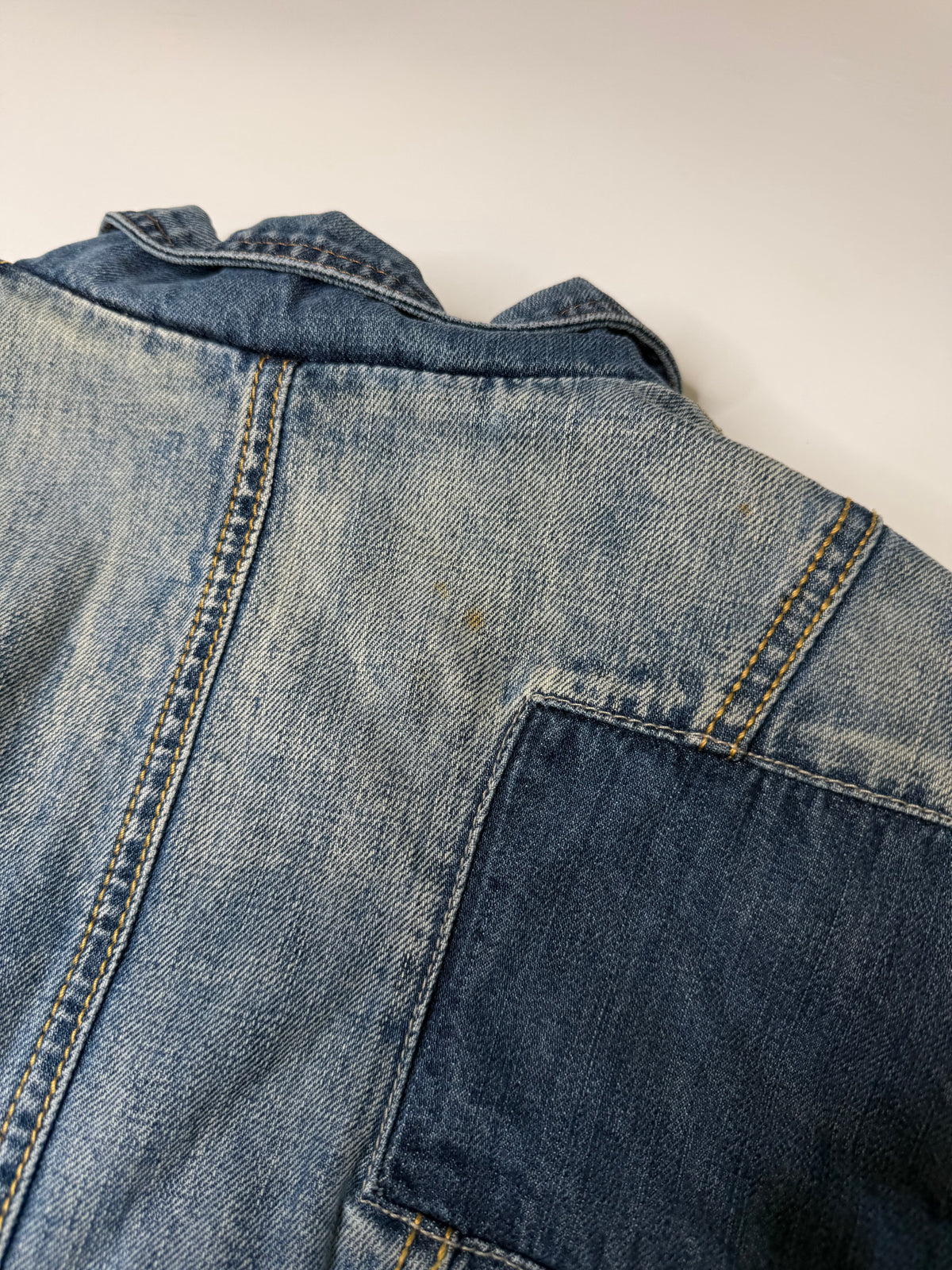 FREE SOUL DENIM BLAZER – BLUE LEOPARD LINING (S)