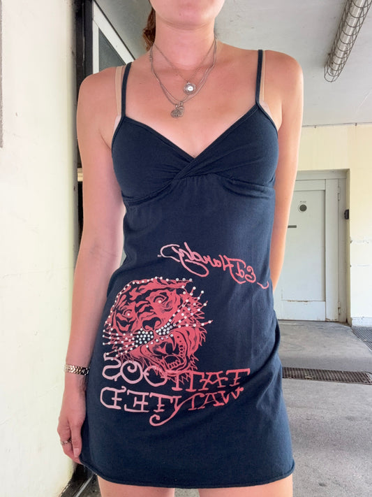 ED HARDY TATTOOS WANTED RHINESTONE TIGER SUNDRESS