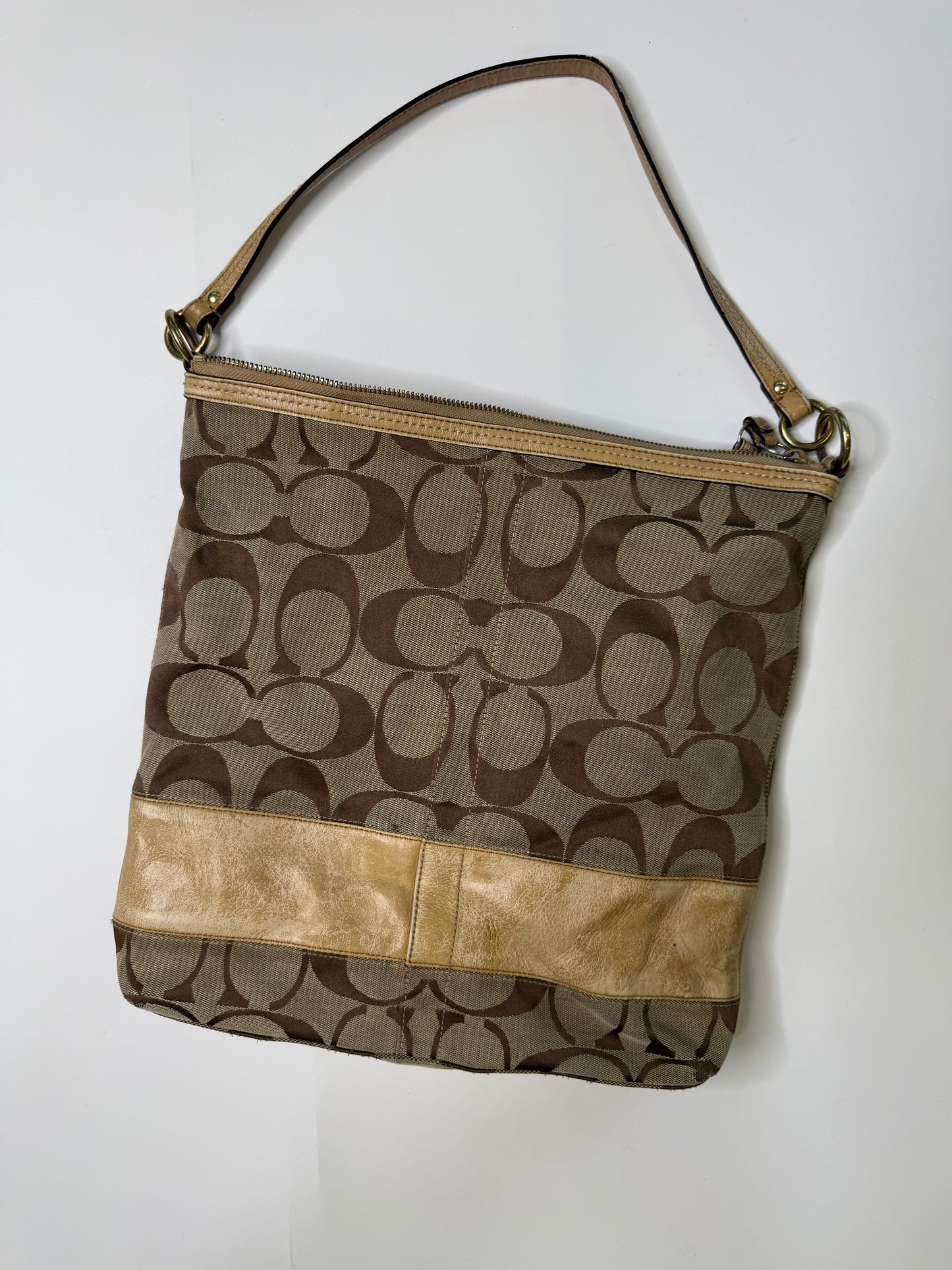 COACH VINTAGE SIGNATURE C TAN  BAG