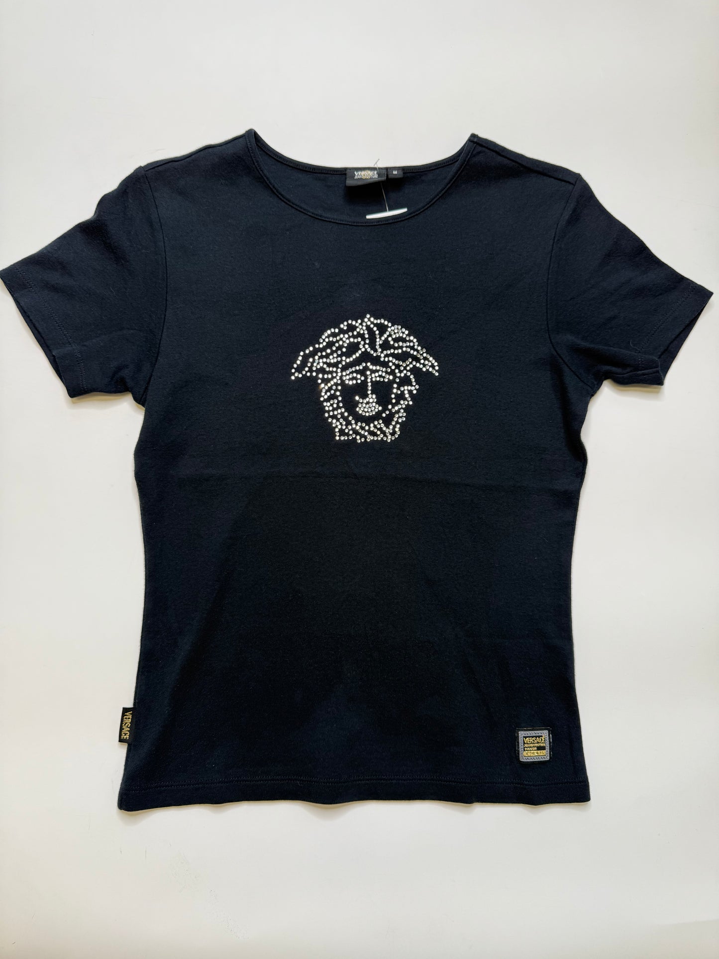 VINTAGE VERSACE RHINESTONE SHIRT (M)