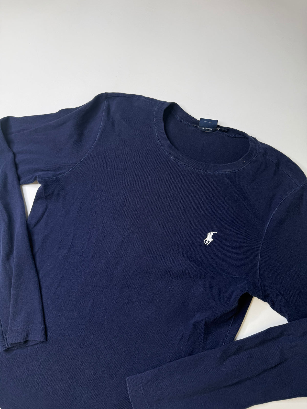 RALPH LAUREN LONG SLEEVE TEE NAVY (L)