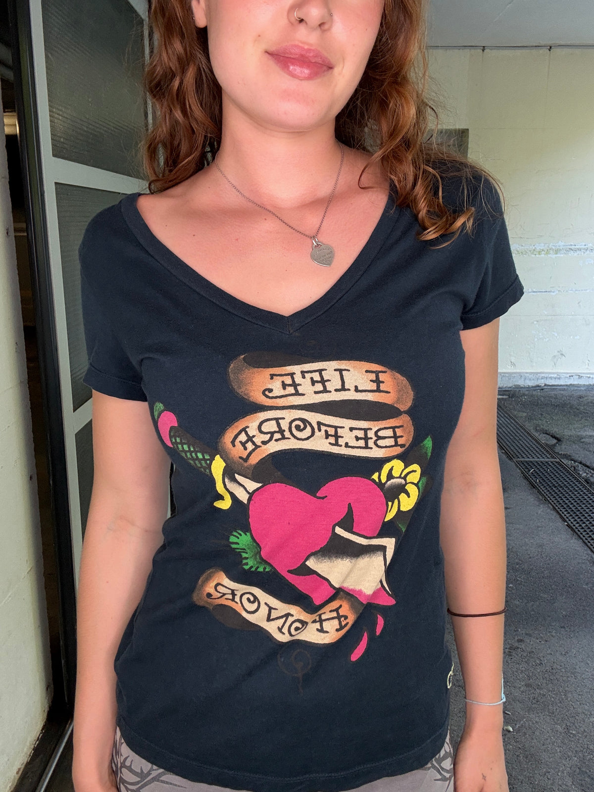 ED HARDY LIFE BEFORE HONOR TEE – NAVY (M)