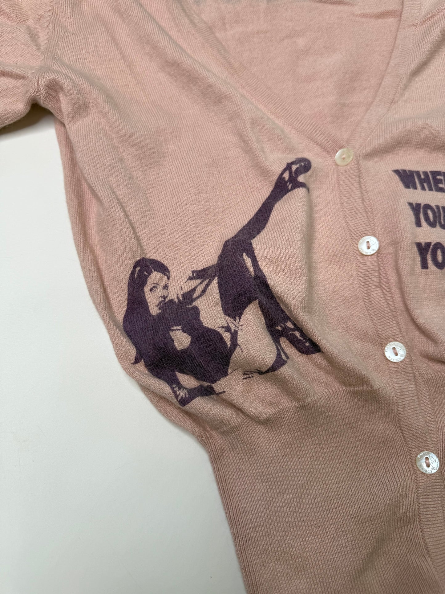 PLAYBOY VINTAGE GRAPHIC CARDIGAN "WHEN YOU ARE HOT YOU ARE HOT" (S)