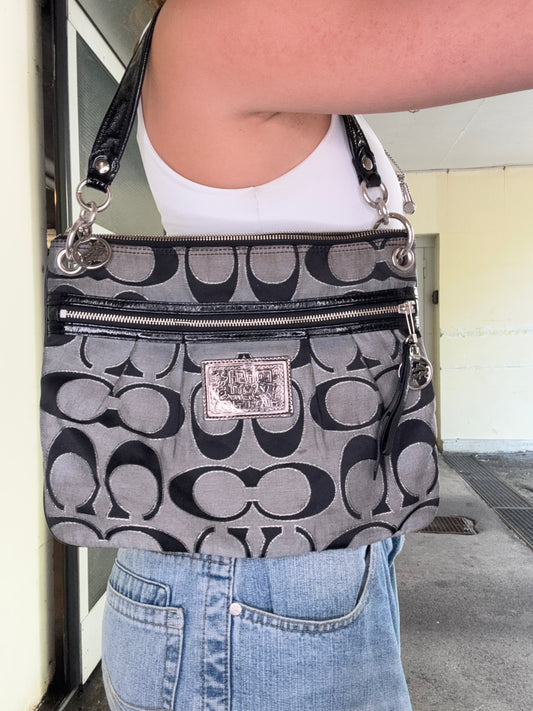COACH POPPY METALLIC SIGNATURE C CLUTCH BAG