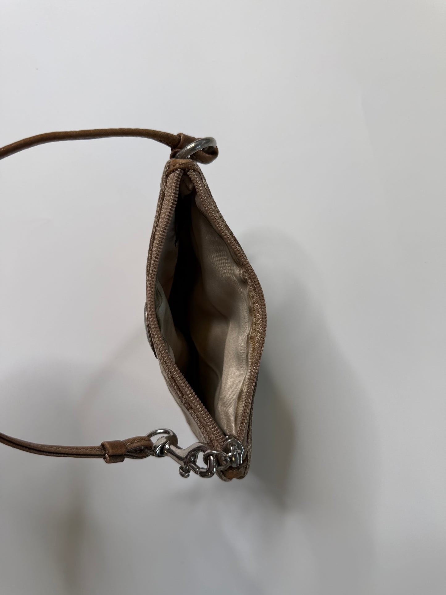 COACH VINTAGE SIGNATURE CANVAS WRISTLET POUCH