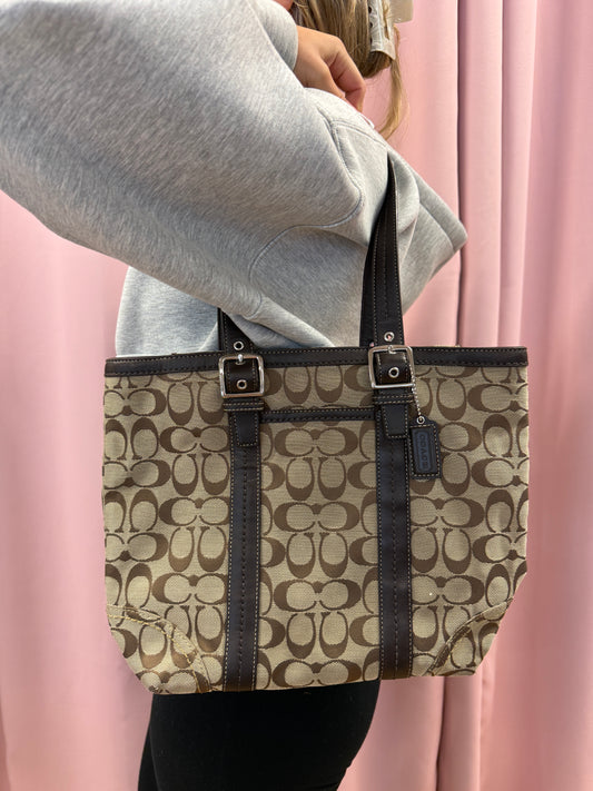 COACH MONOGRAM BROWN LEATHER PURSE