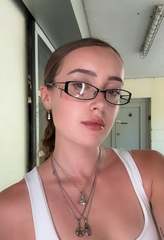 RAY-BAN VINTAGE BLACK RECTANGULAR EYEGLASSES