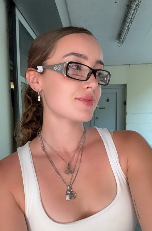 DOLCE & GABBANA VINTAGE CRYSTAL DG LOGO EYEGLASSES