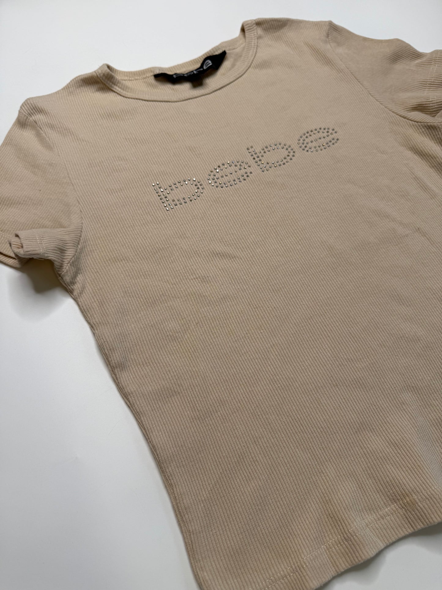 BEBE VINTAGE RHINESTONE LOGO T-SHIRT (M)