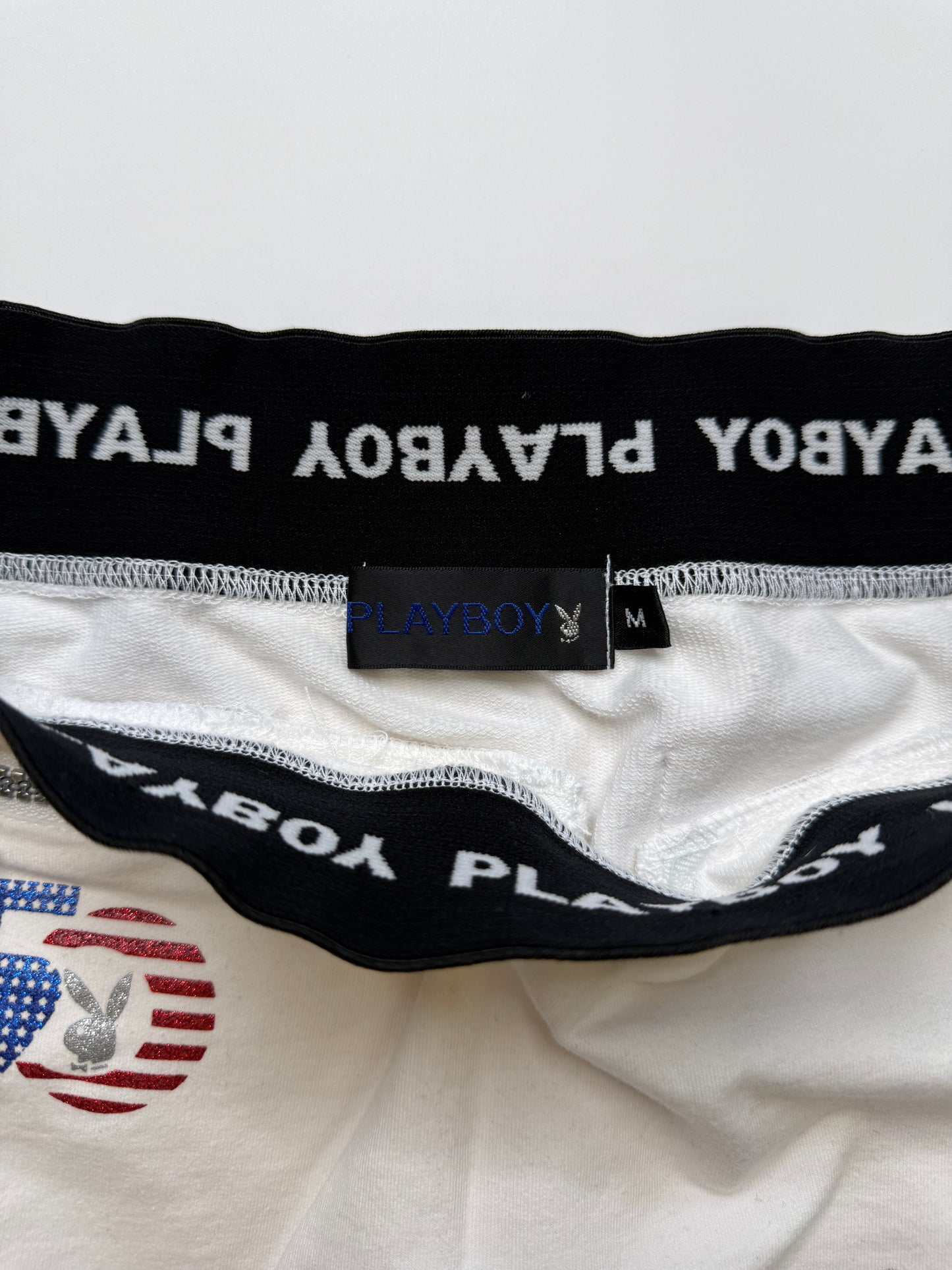 PLAYBOY SKIRT – WHITE BLACK STRIPE (M)