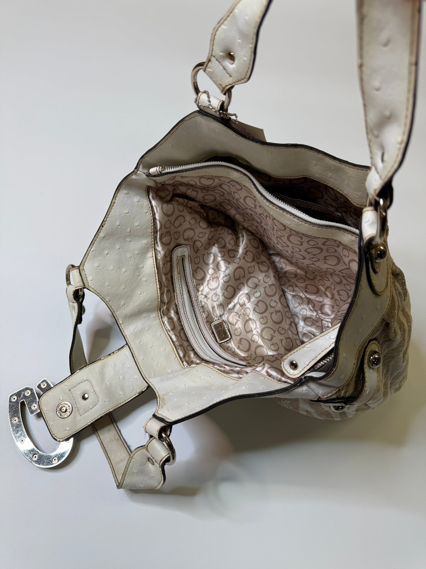 G-LOGO GUESS PURSE ZEBRA/WOOD