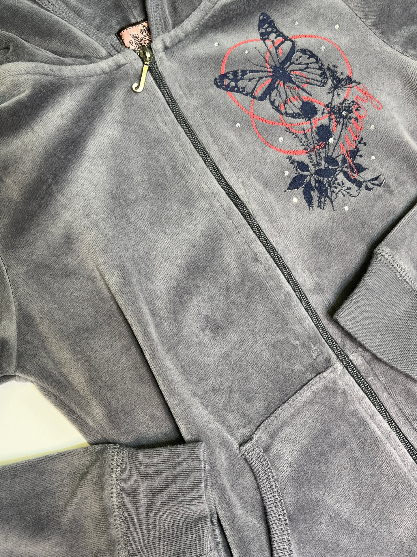 JUICY COUTURE ZIPPER GREY 2000s (XS/Petite)