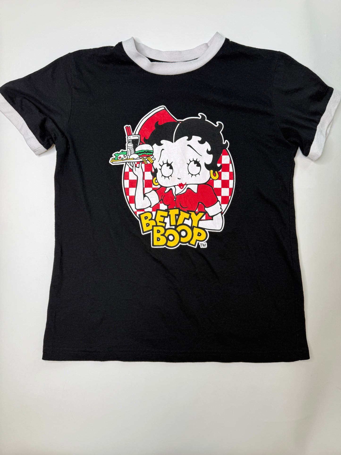 BETTY BOOP VINTAGE DINER GRAPHIC RINGER TEE (M)