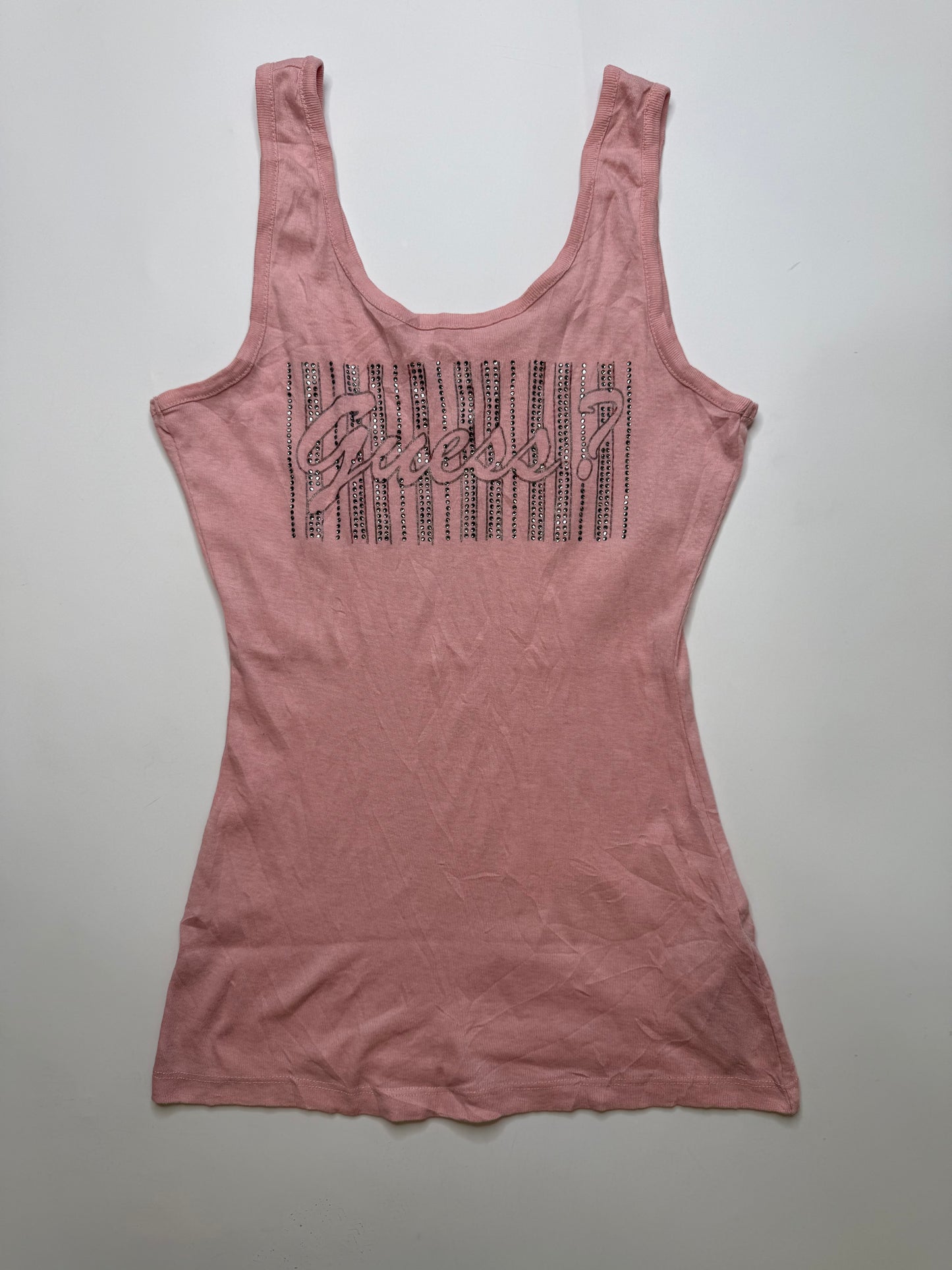 GUESS RHINESTONE TANK TOP – DUSTY PINK (M )