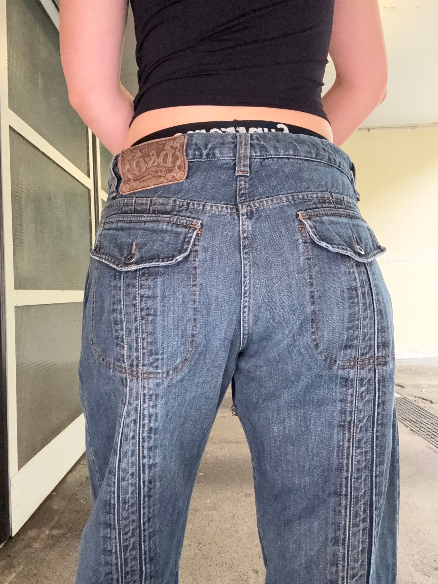 RARE LINEAR BACK STITCH VINTAGE DOLCE GABBANA JEANS (L/XL)