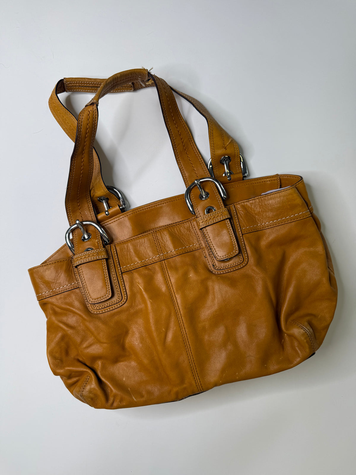 COACH COGNAC LEATHER TOTE BAG