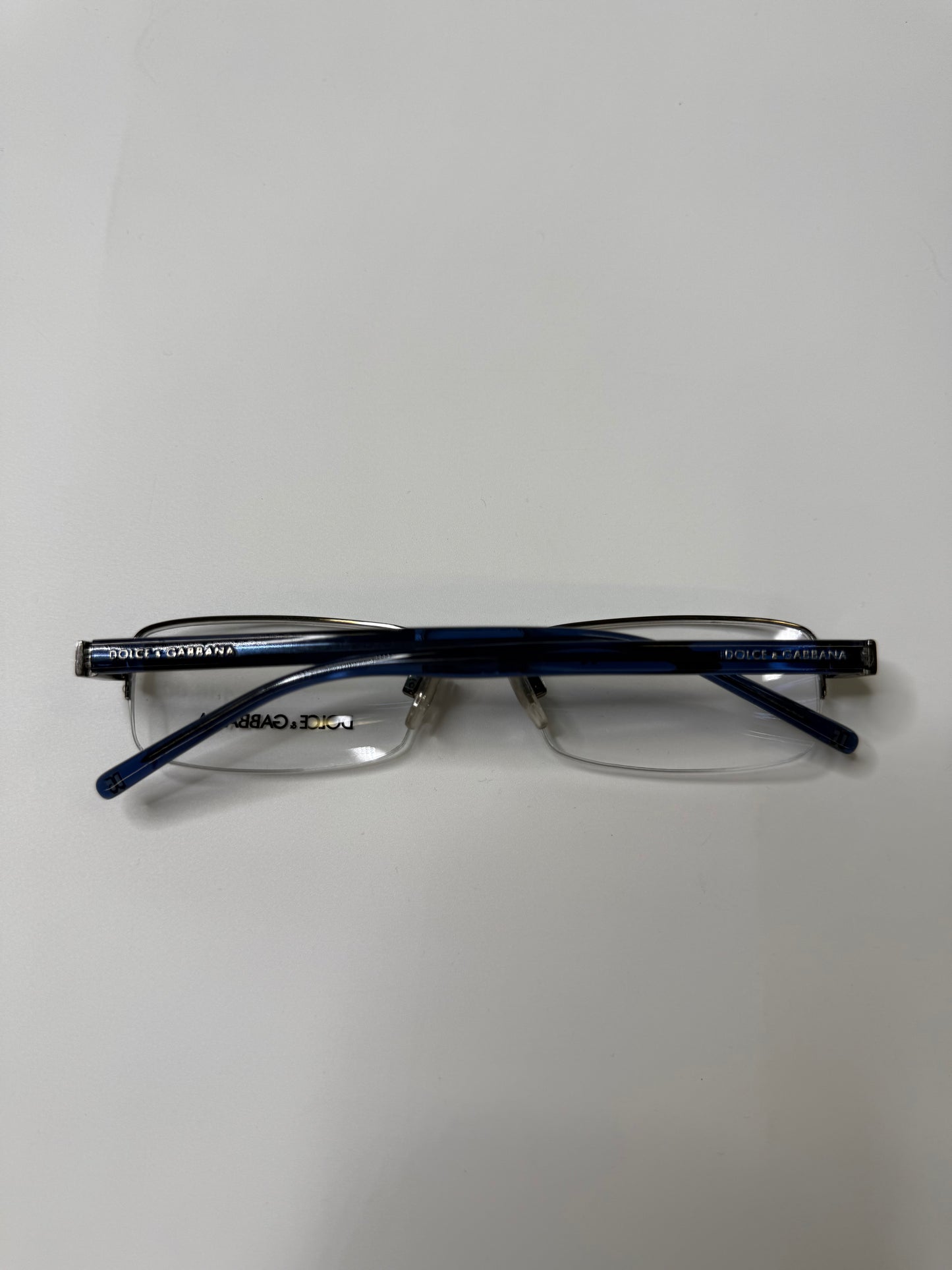 DOLCE & GABBANA VINTAGE NAVY SEMI-RIMLESS EYEGLASSES
