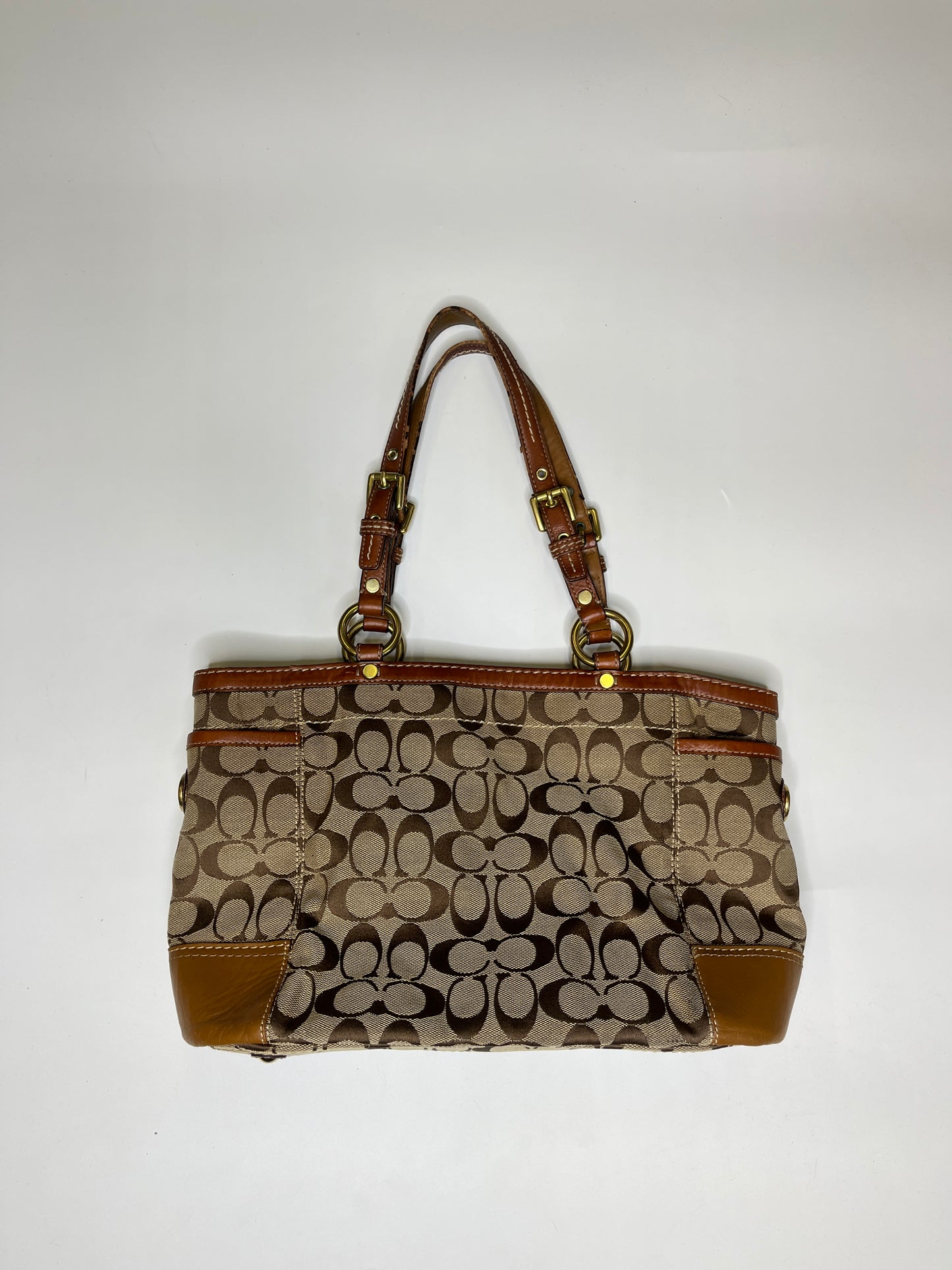 COACH MONOGRAM PURSE BROWN LEATHER