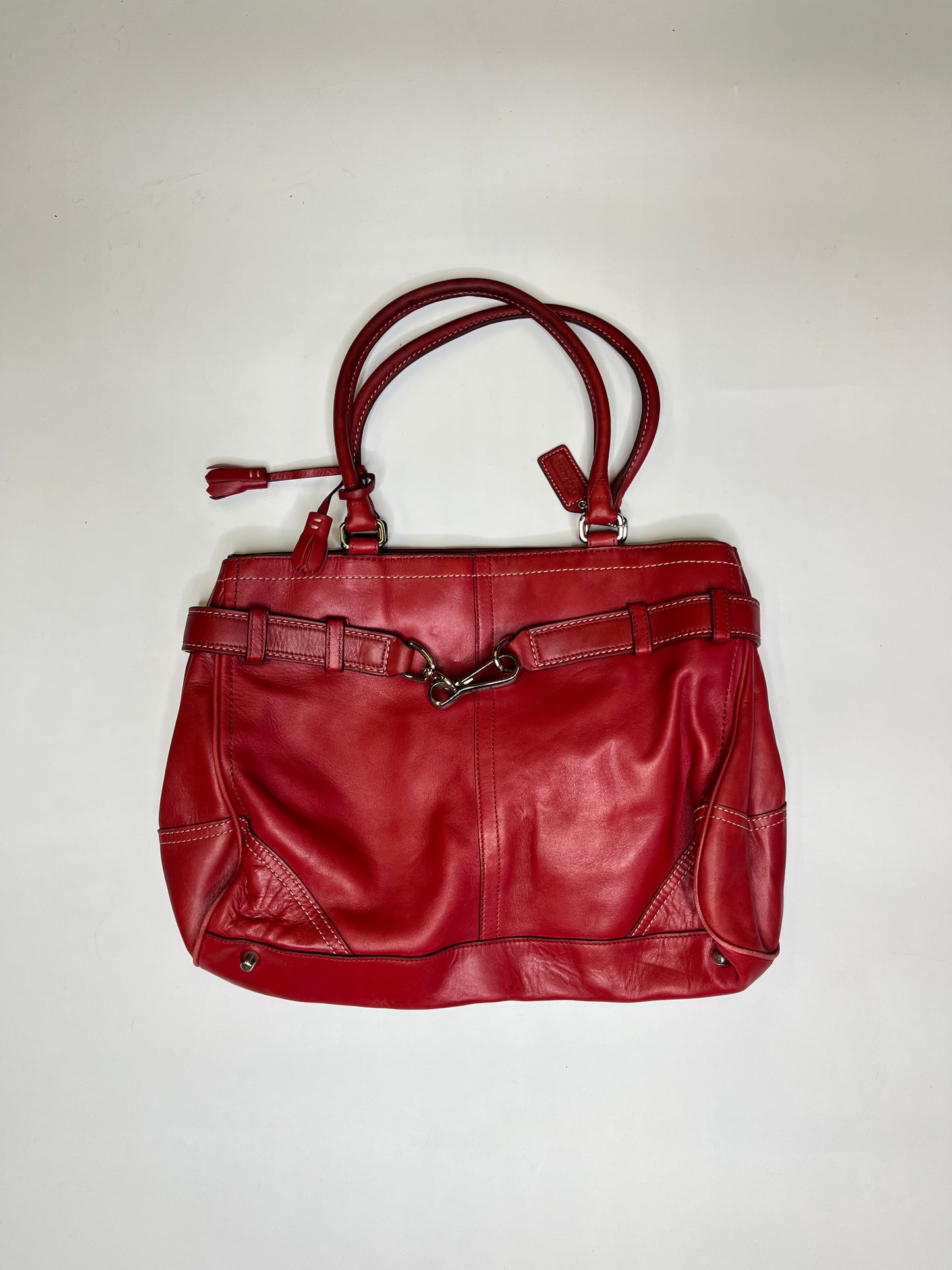 RED LEATHER COACH PURSE