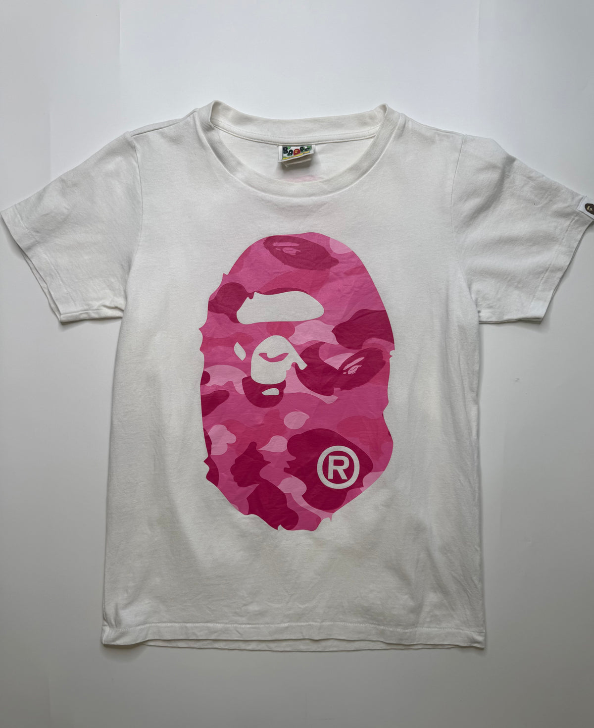 BAPE LADIES COLLEGE LOGO TEE – PINK CAMO (S)