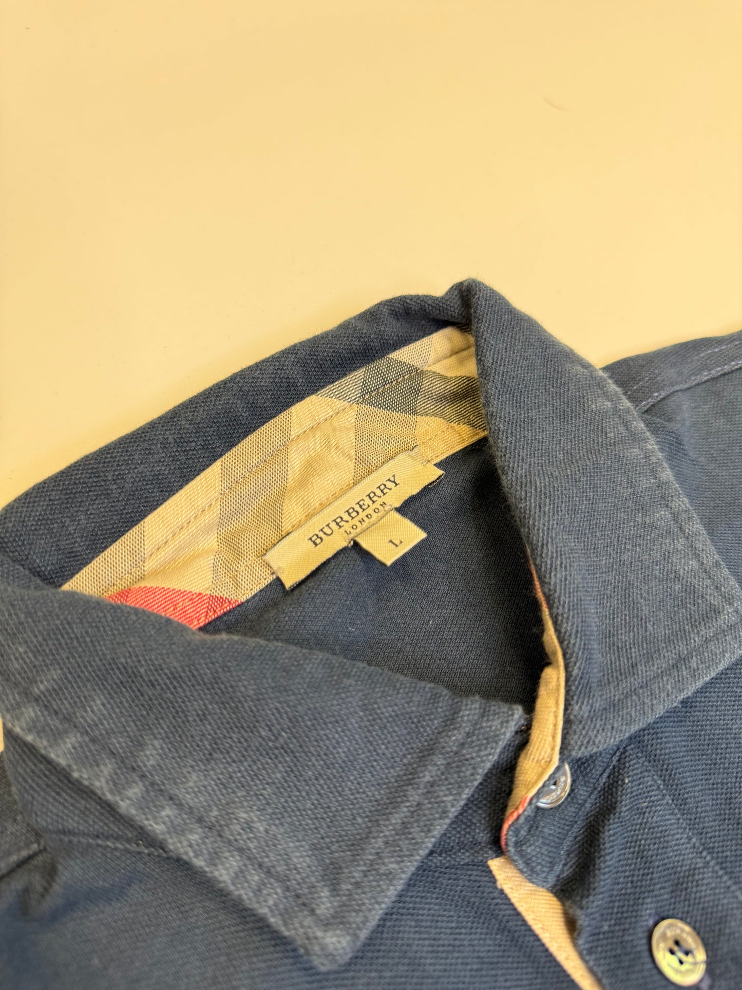 VINTAGE DARK BLUE BURBERRY POLO (L)