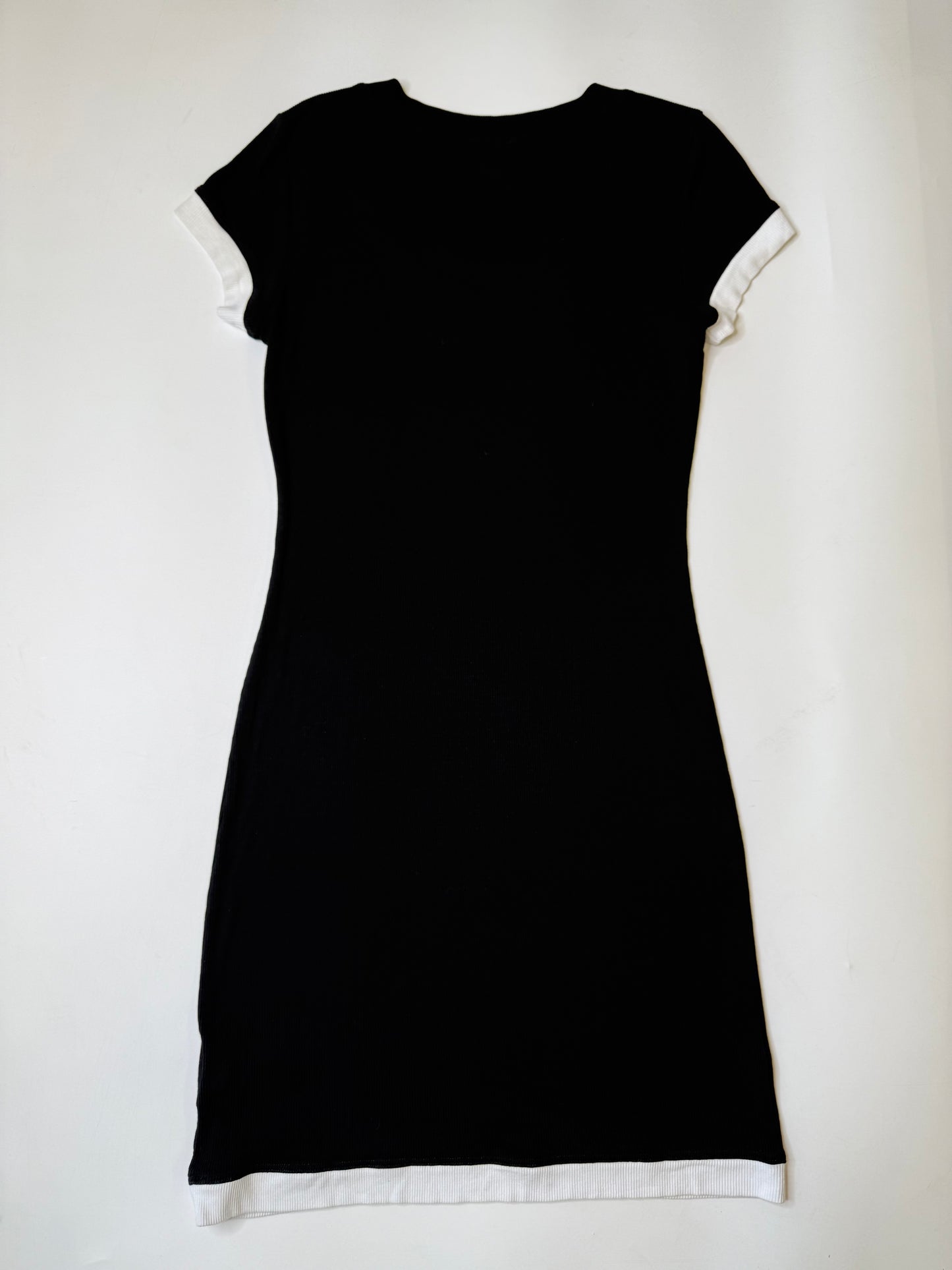 VINTAGE BEBE DRESS BLACK/WHITE (L)
