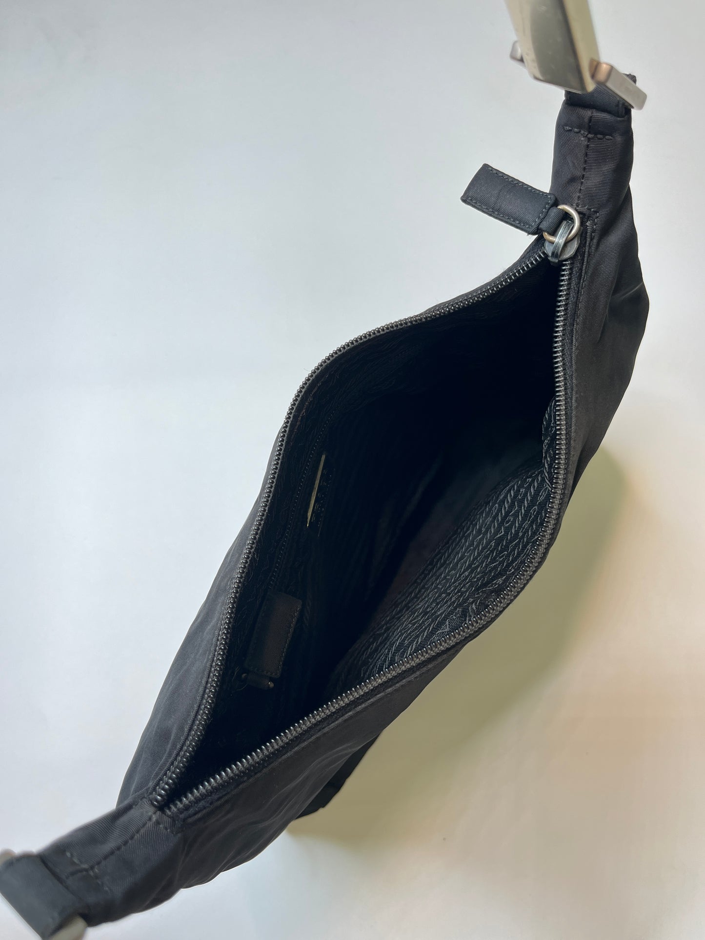 VINTAGE PRADA NYLON PURSE METAL HANDLE