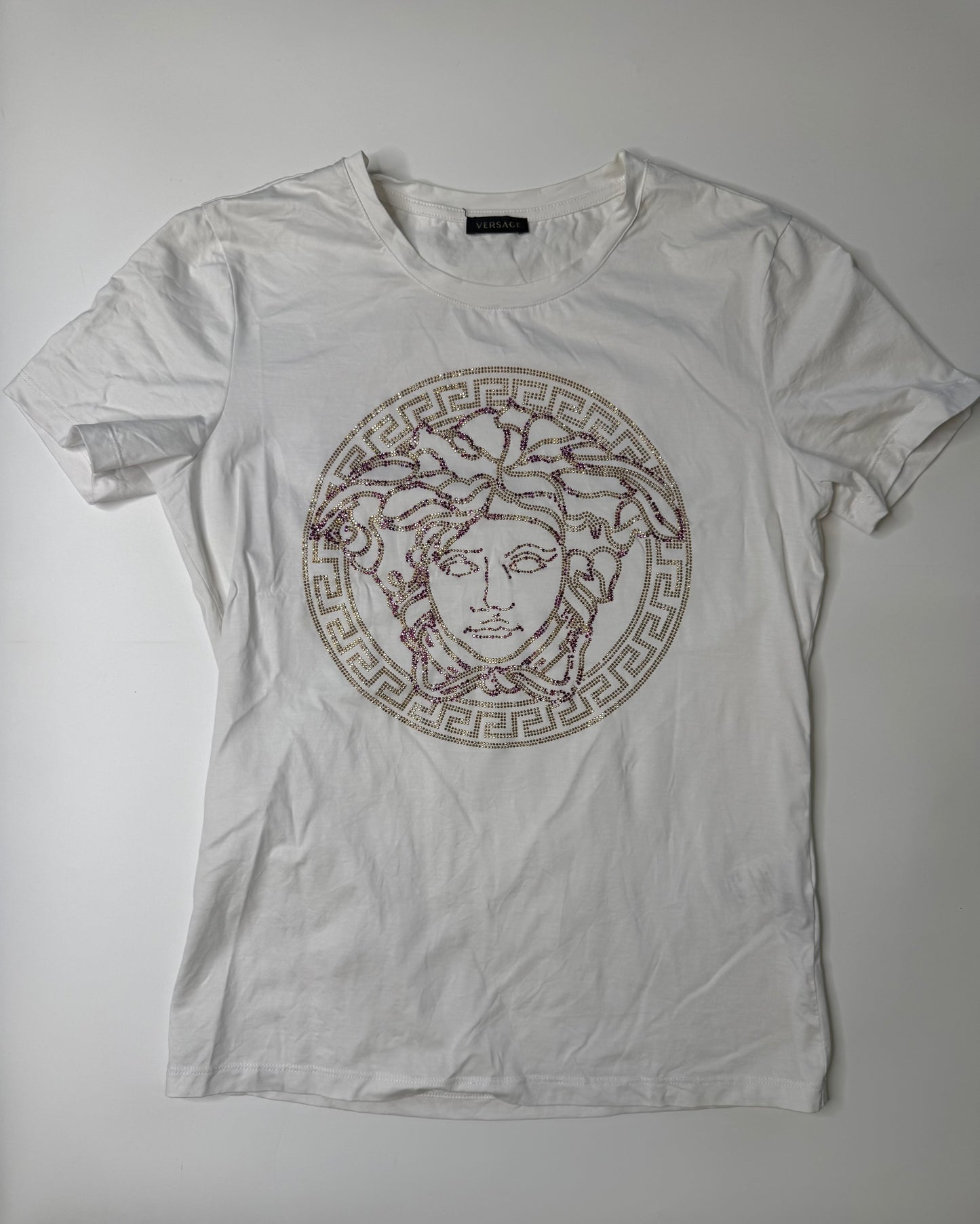VERSACE VINTAGE MEDUSA RHINESTONE T-SHIRT