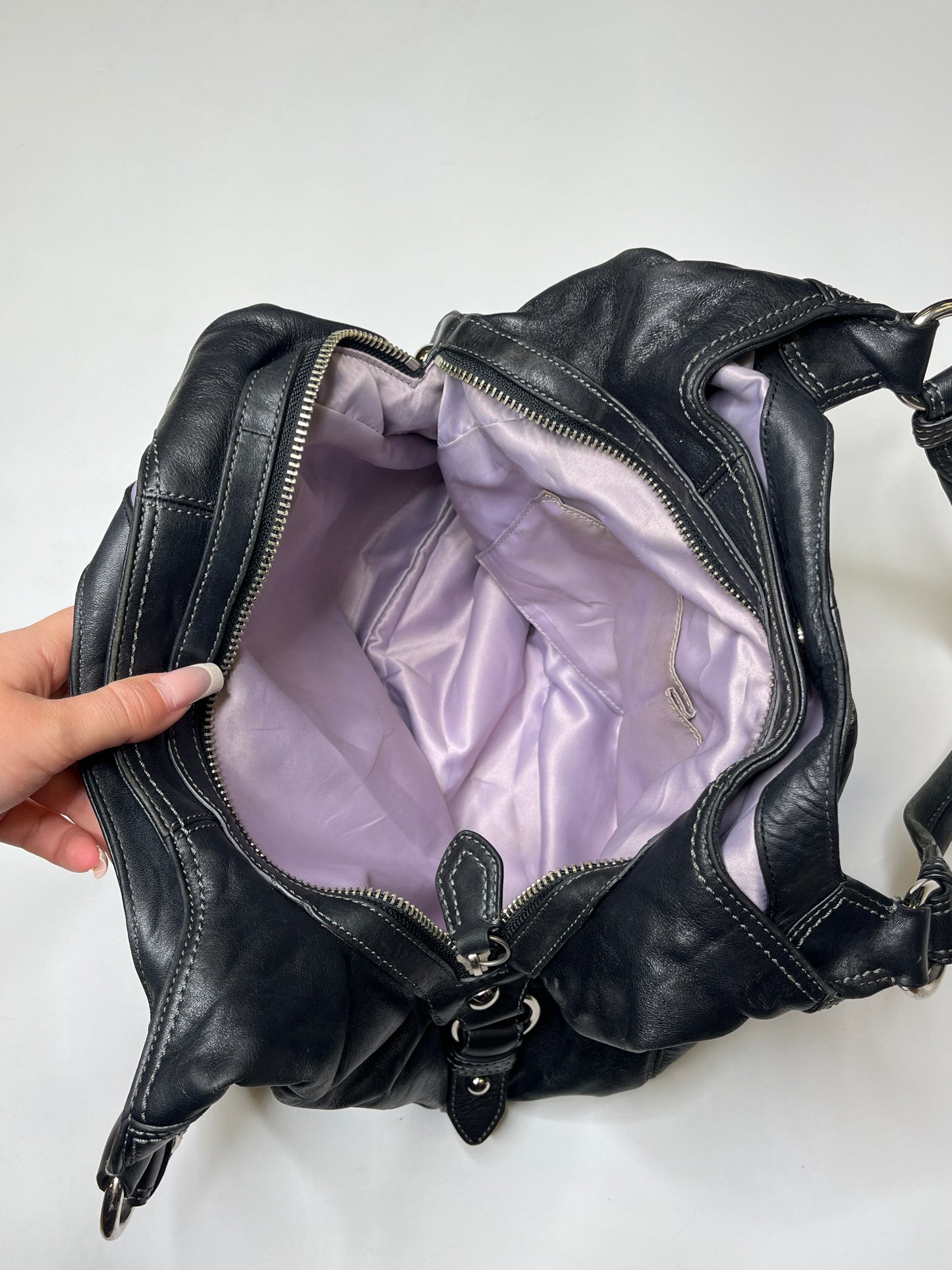 BLACK LEATHER COACH PURSE