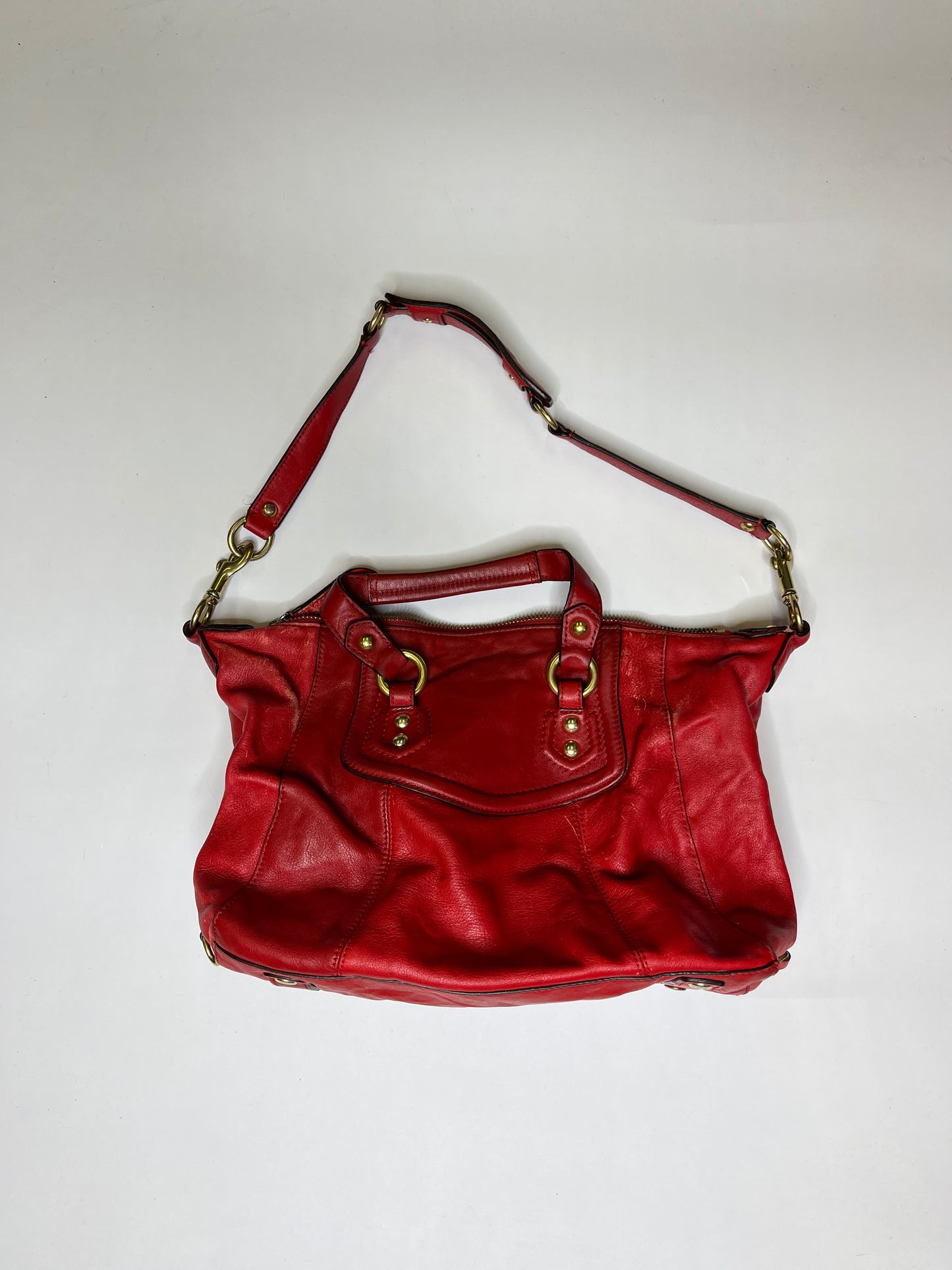 RED LEATHER COACH PURSE