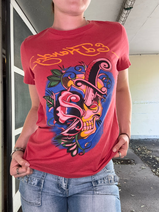 VINTAGE ED HARDY SHIRT IN RED (S)