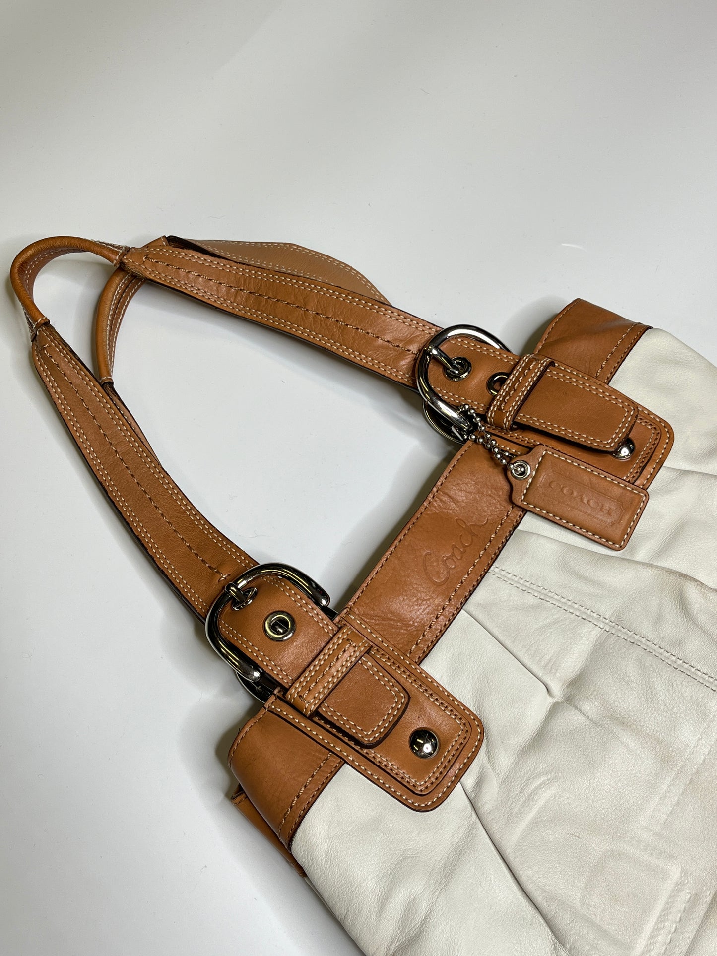 GENUINE LEATHER WHITE COACH PURSE