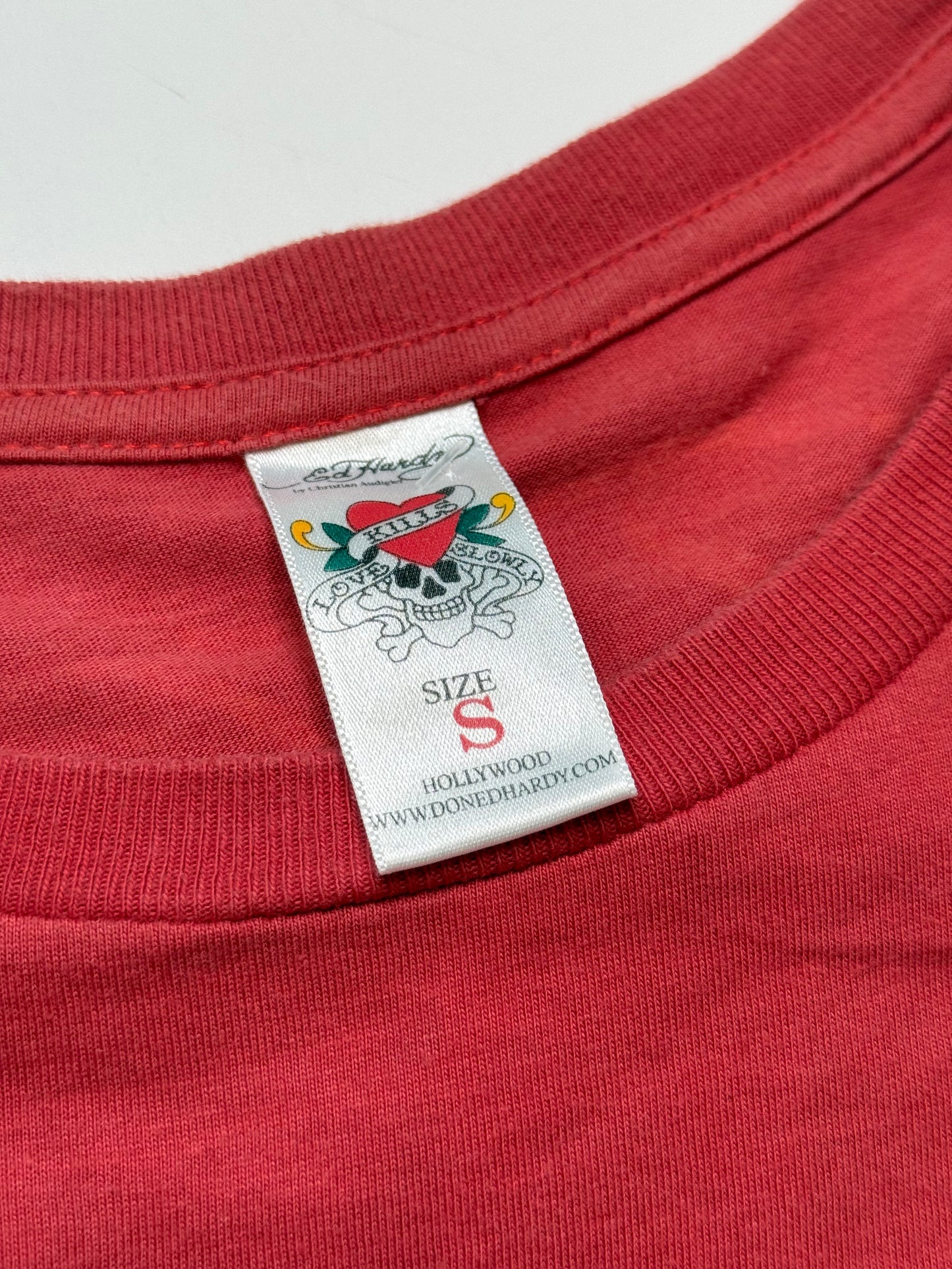 VINTAGE ED HARDY SHIRT IN RED (S)