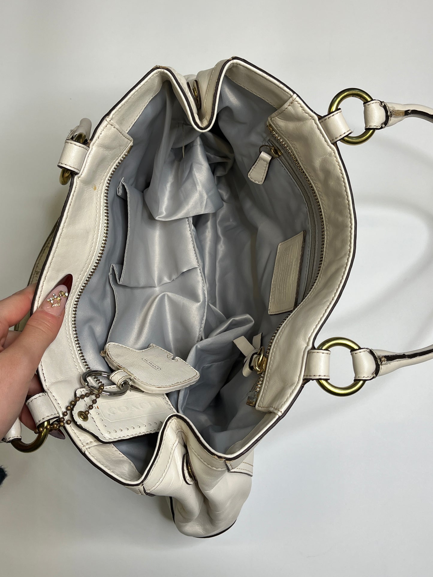 COACH PURSE WHITE LEATHER