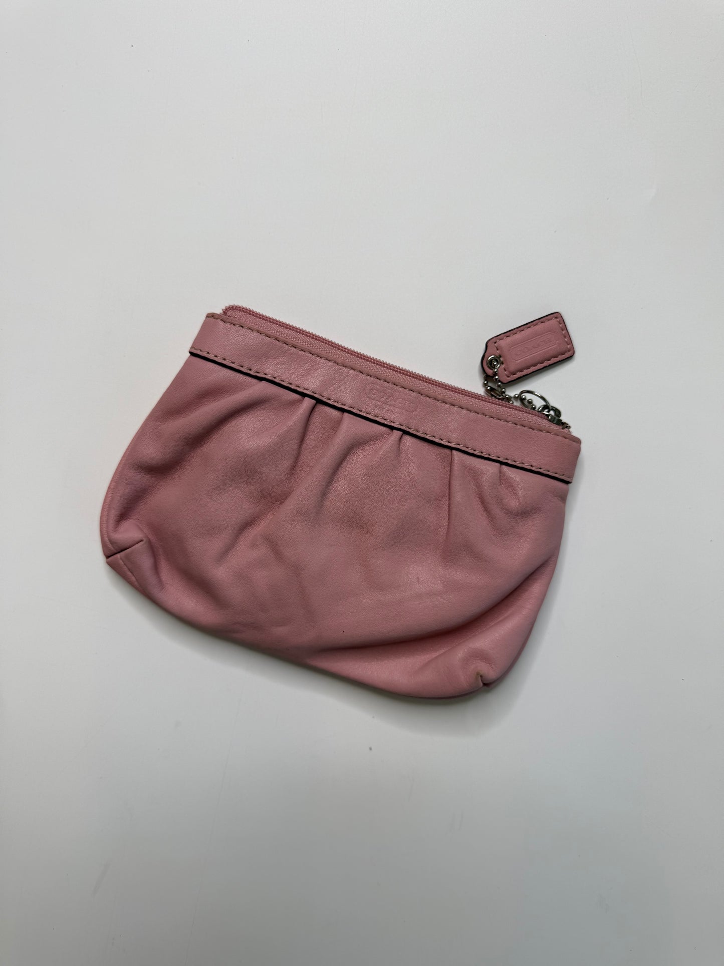 COACH VINTAGE PINK LEATHER COIN POUCH