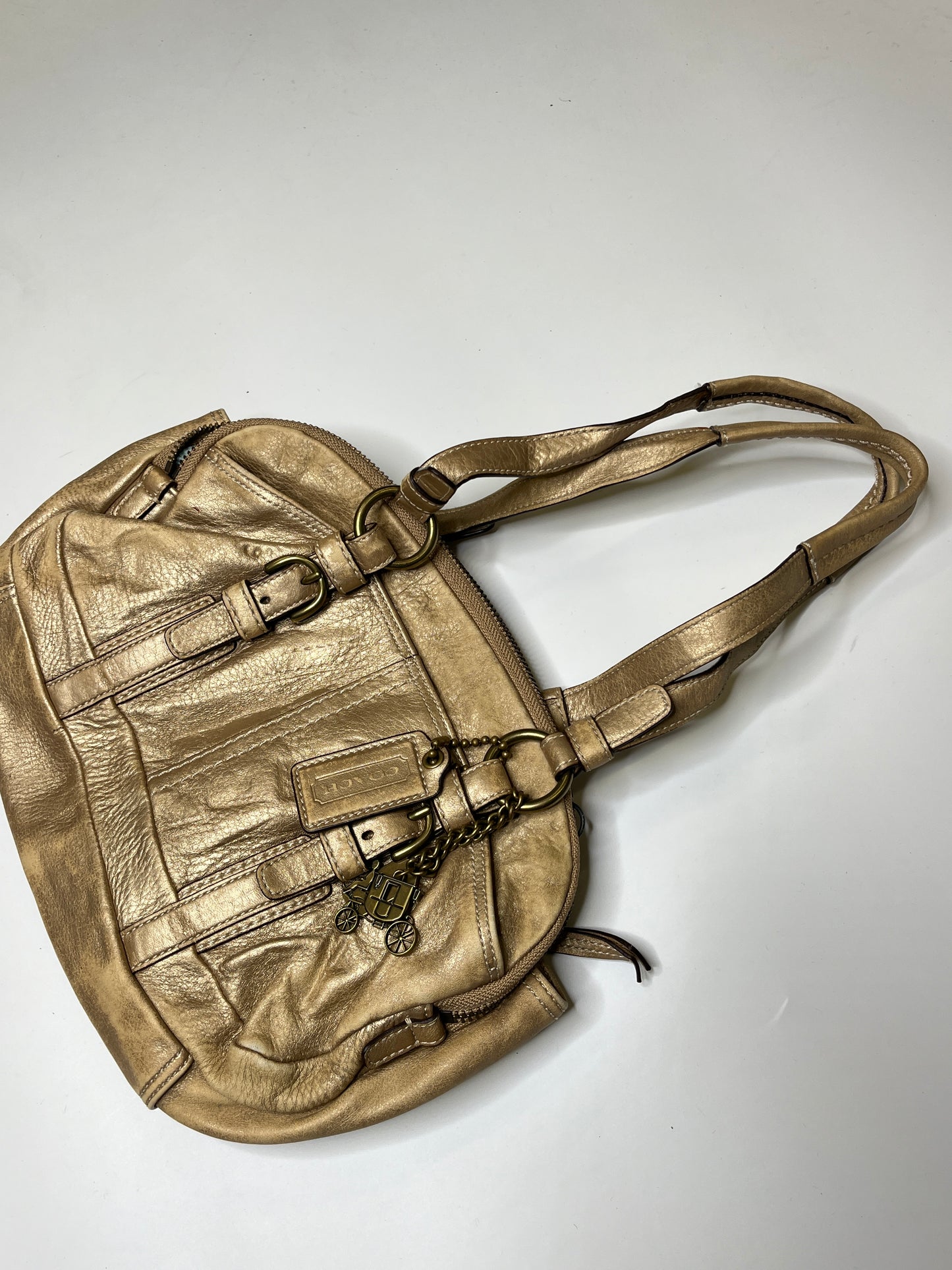 GOLD LEATHER COACH PURSE