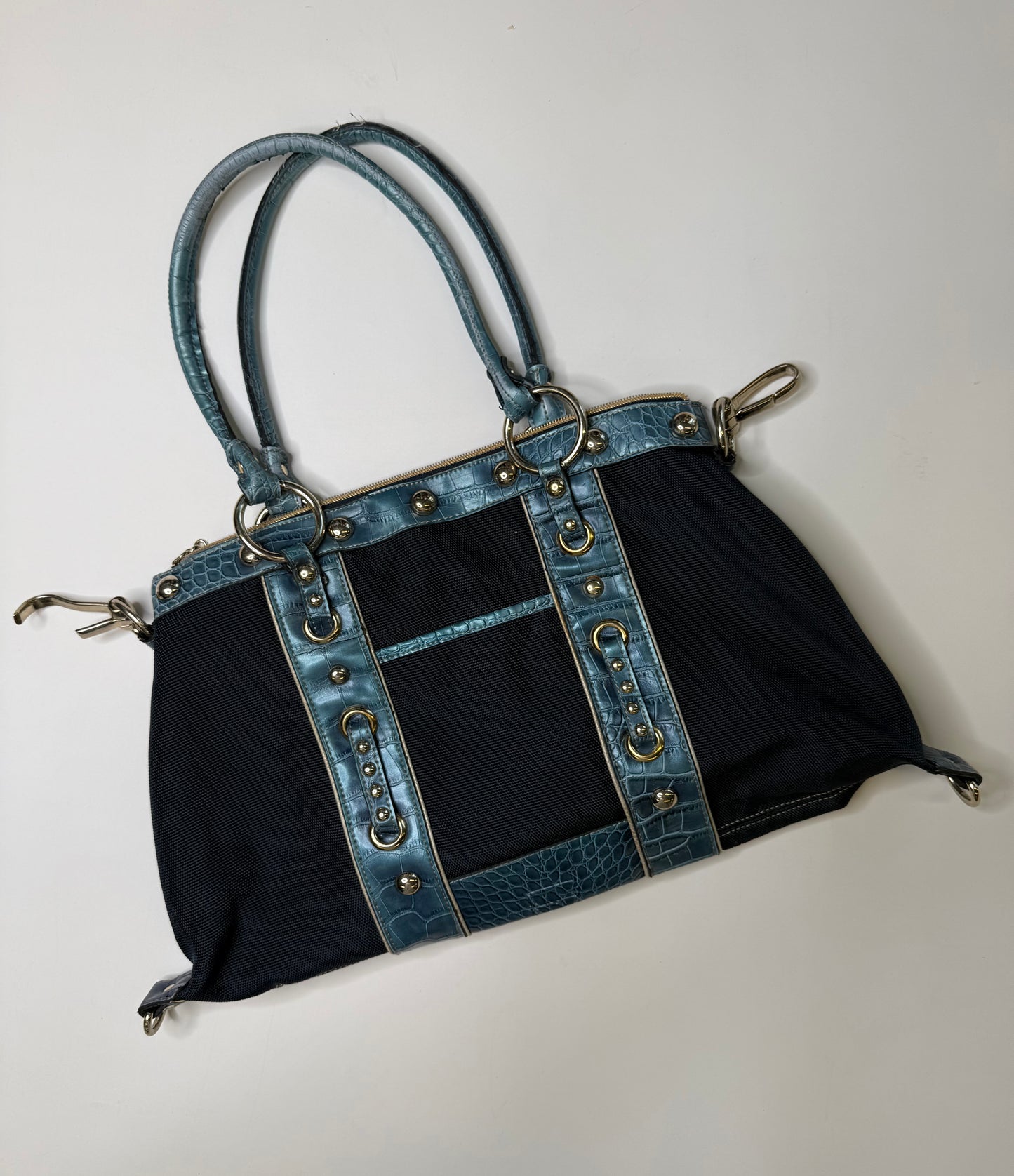 KATHY VAN ZEELAND NYLON TOTE BAG BLUE