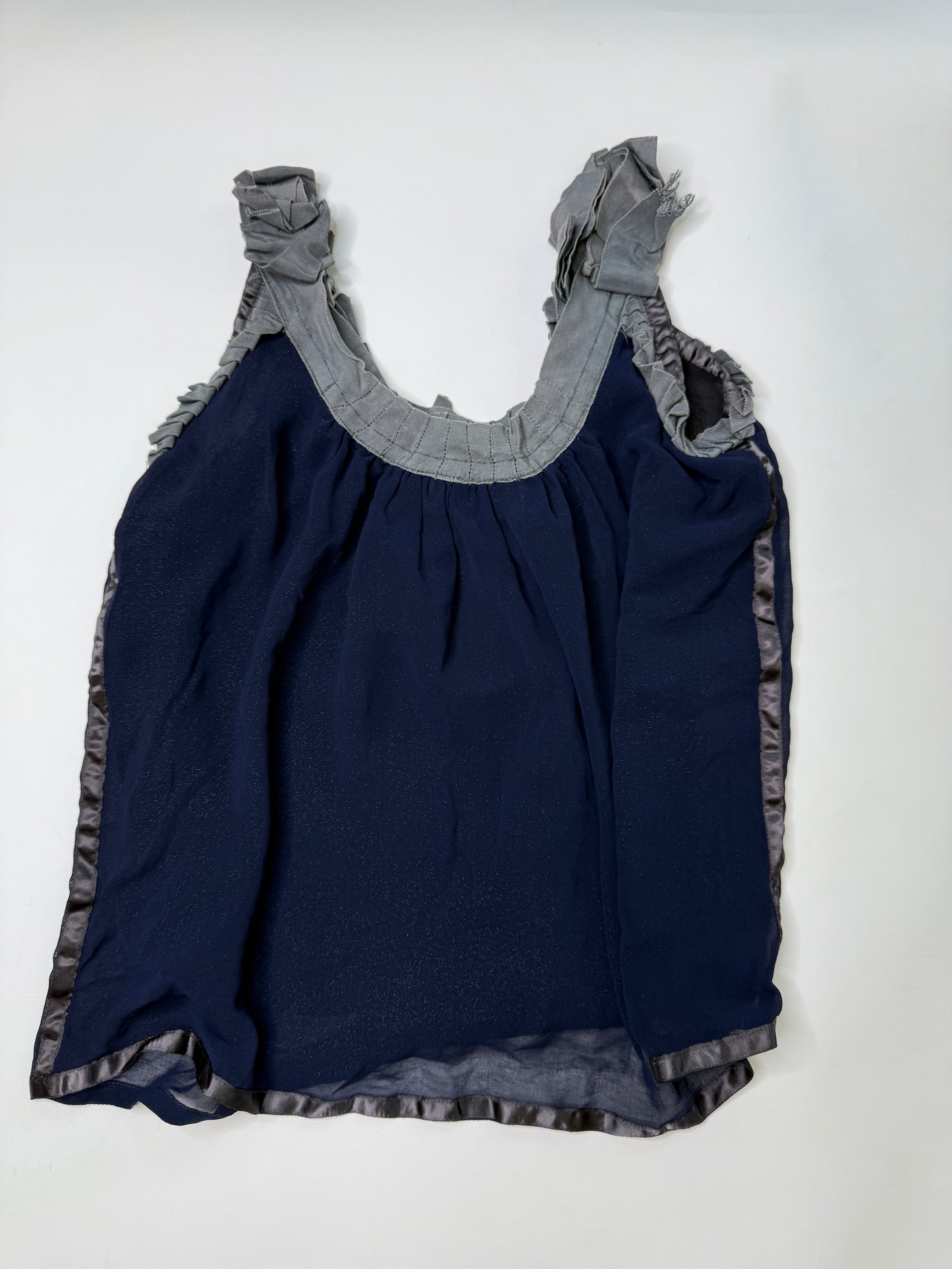 JEAN PAUL GAUTIER VINTAGE DRAPED RUFFLE TRIM TOP (M)