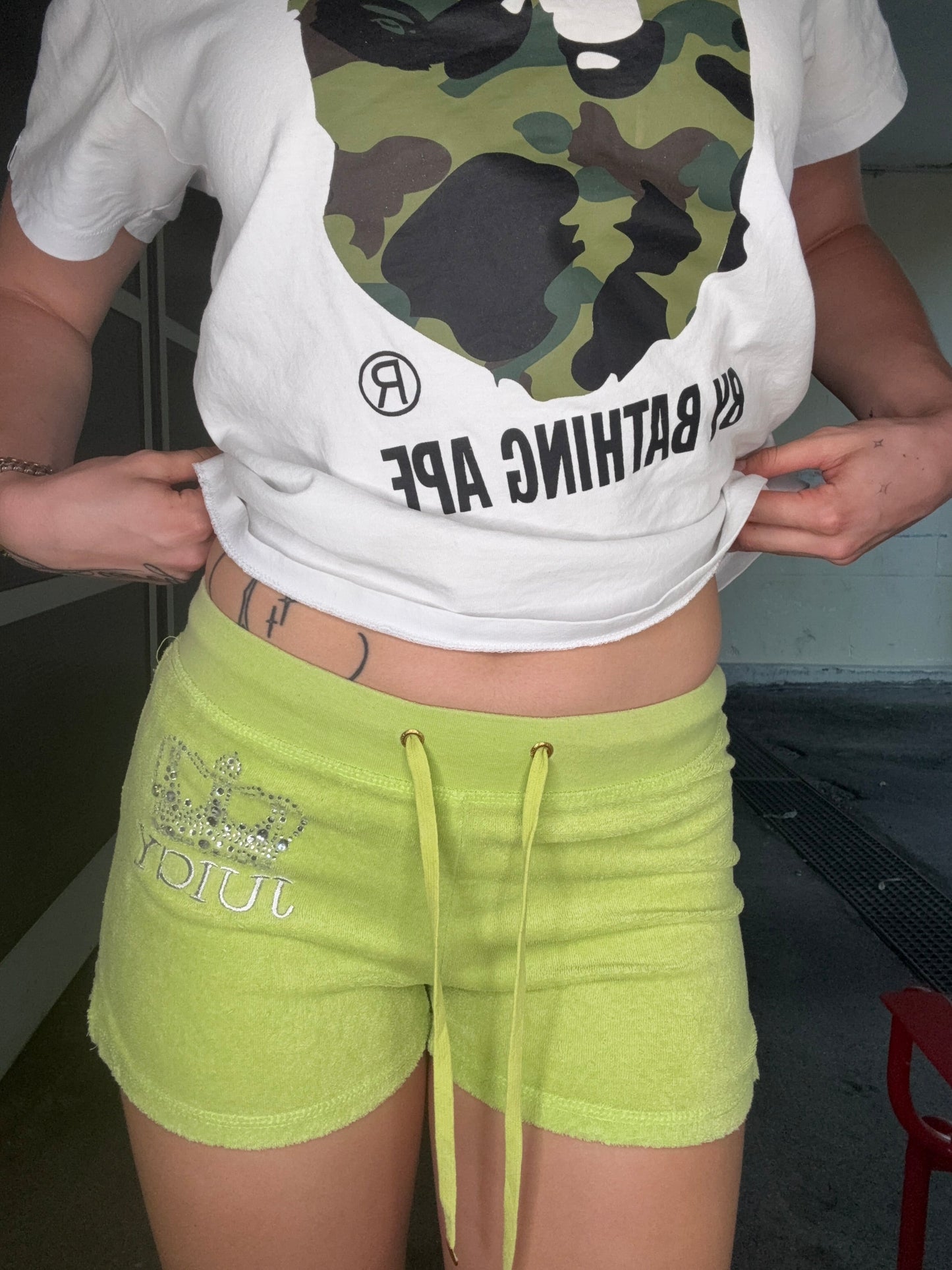 JUICY COUTURE TERRY SHORTS – LIME GREEN (S)