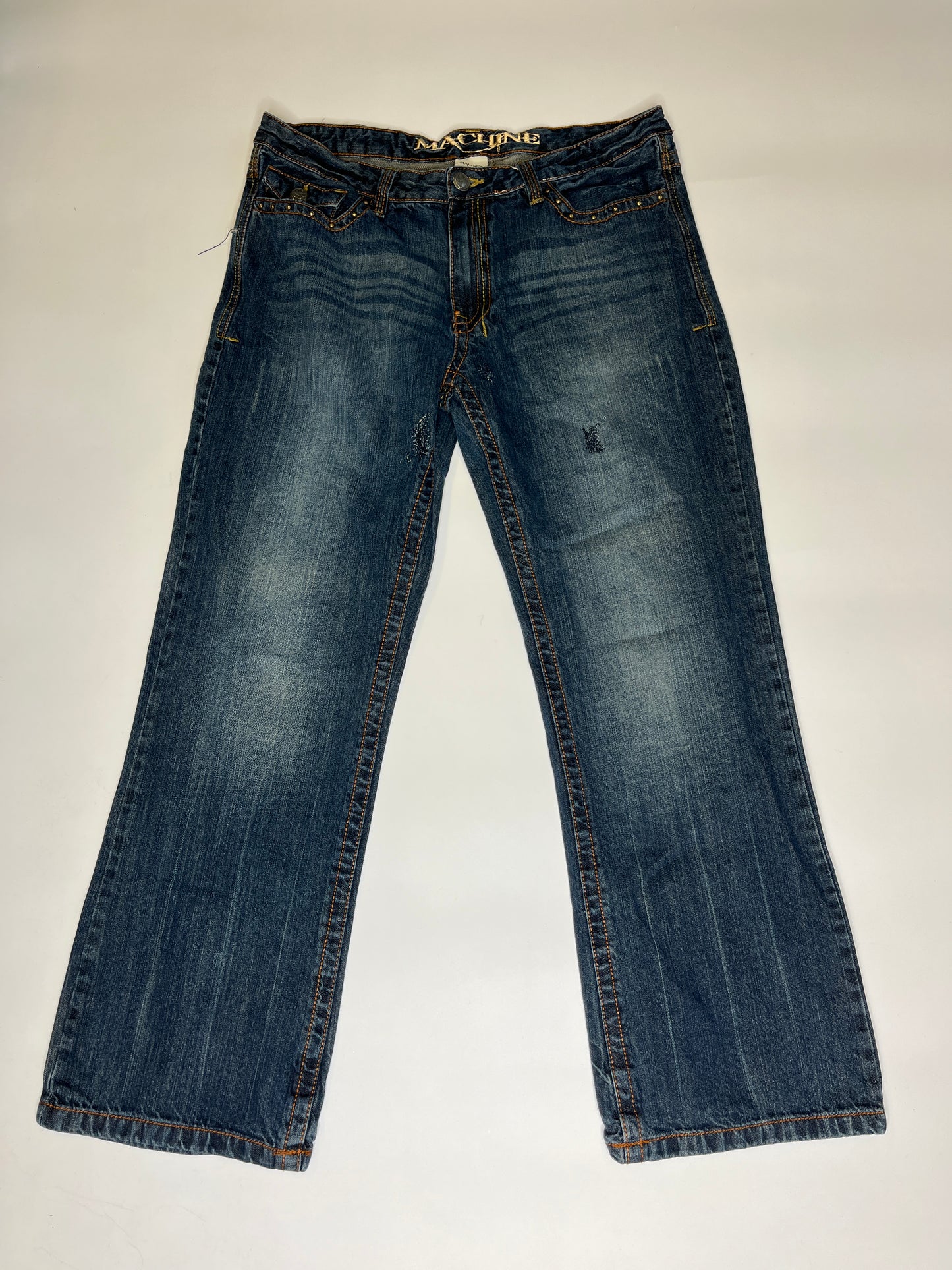 VINTAGE DISTRESSED MACHINE JEANS (34/32)