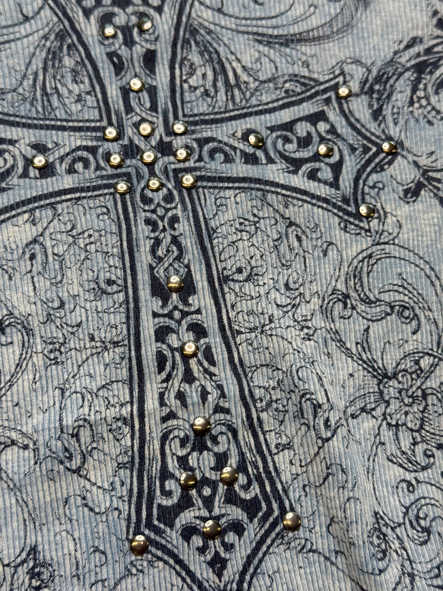 REBA RHINESTONE CROSS TOP (M)