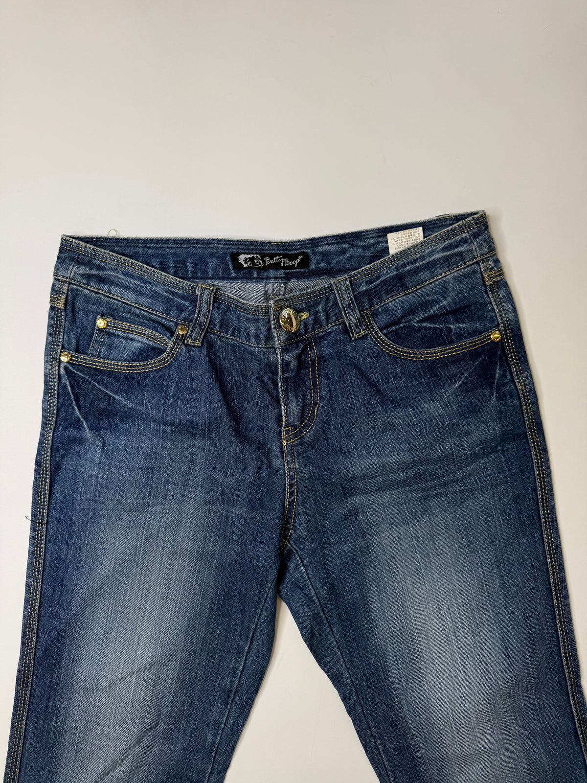 BETTY BOOP RHINESTONE JEANS – DARK WASH (~M)