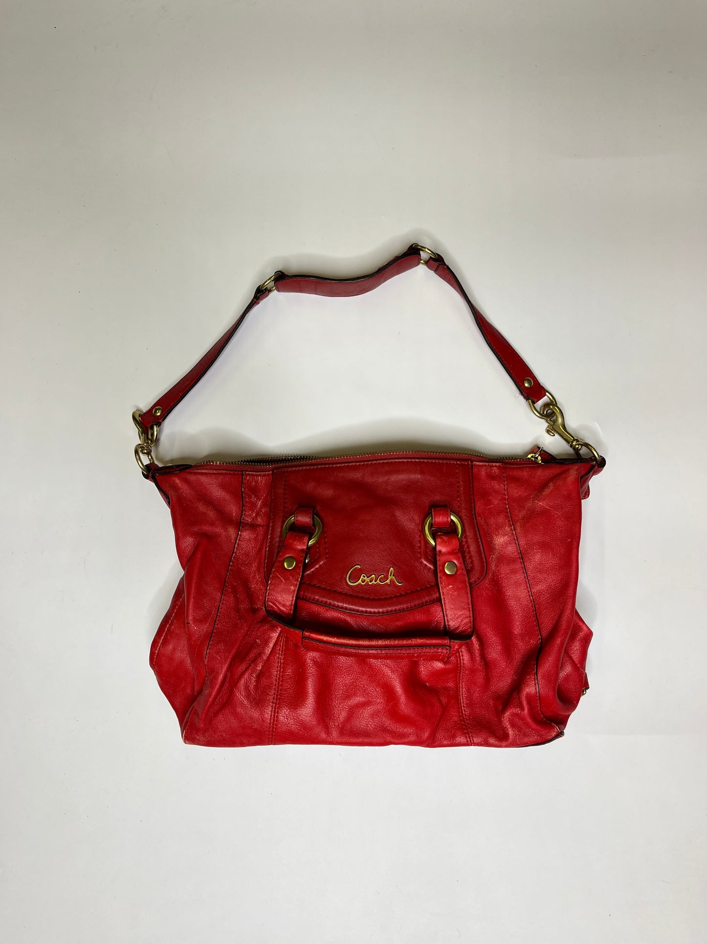 RED LEATHER COACH PURSE