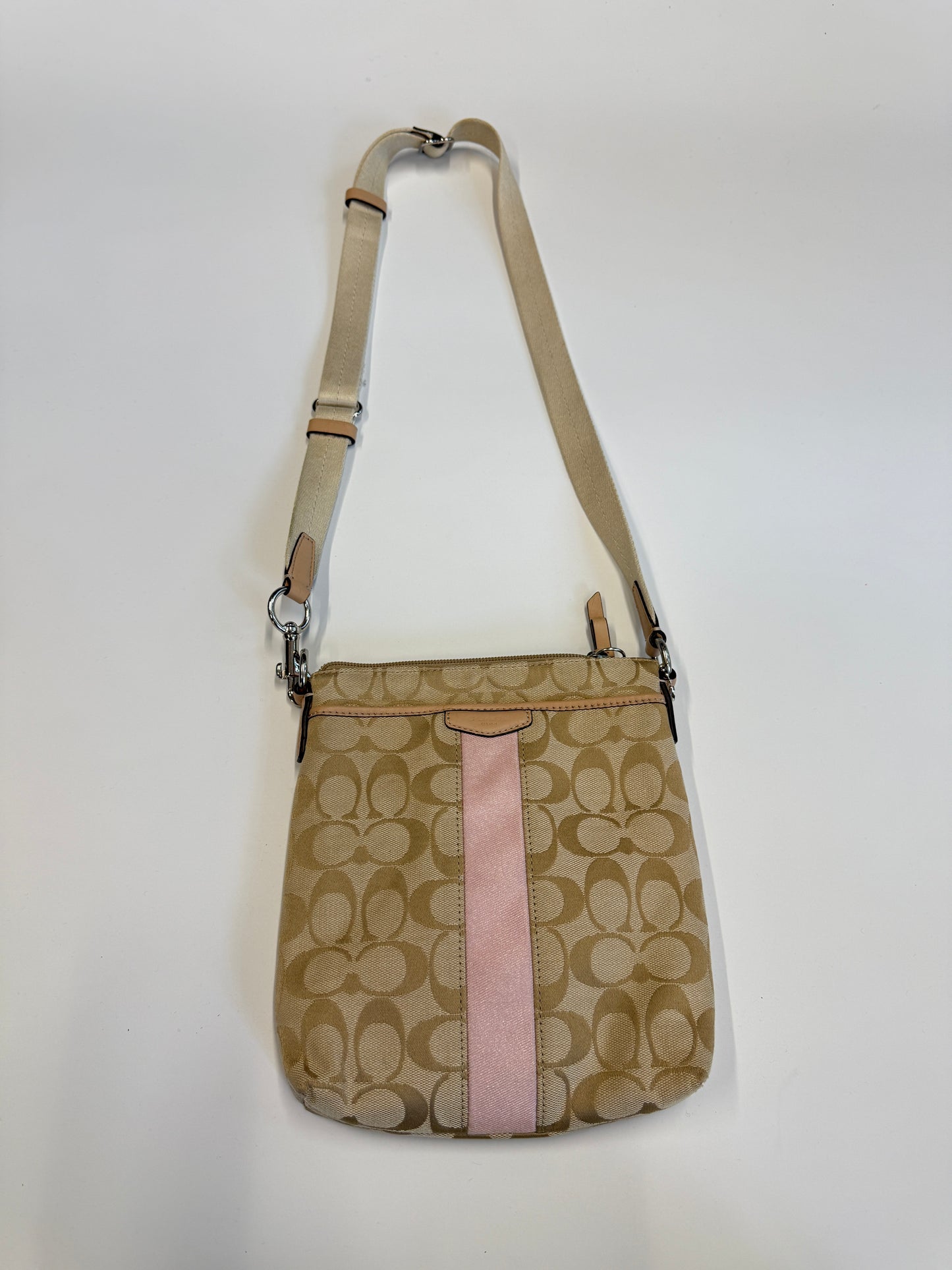 COACH MONOGRAM CROSSBODY BAG LIGHT PINK