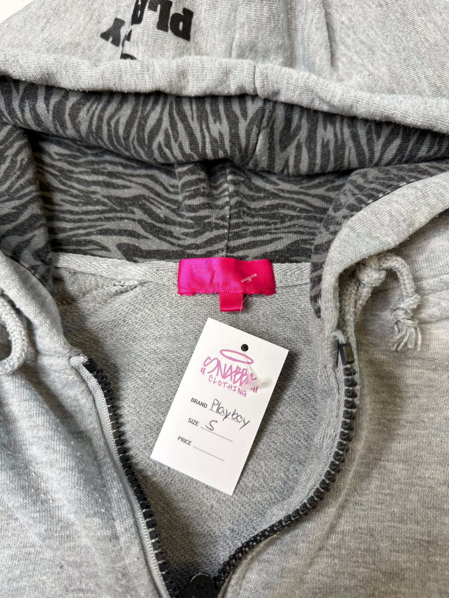 PLAYBOY BUNNY ZIP HOODIE (GREY)