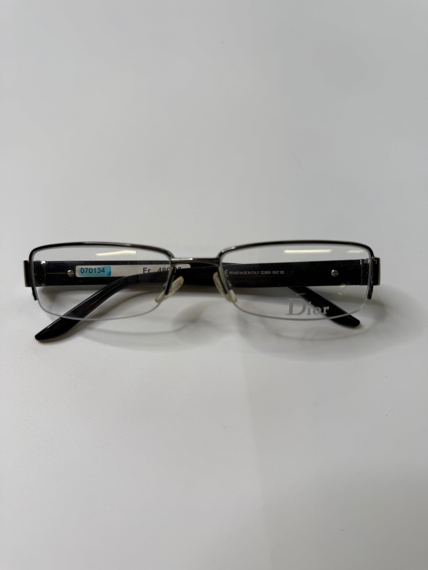 DIOR VINTAGE GUNMETAL HALF-RIM OPTICAL FRAMES