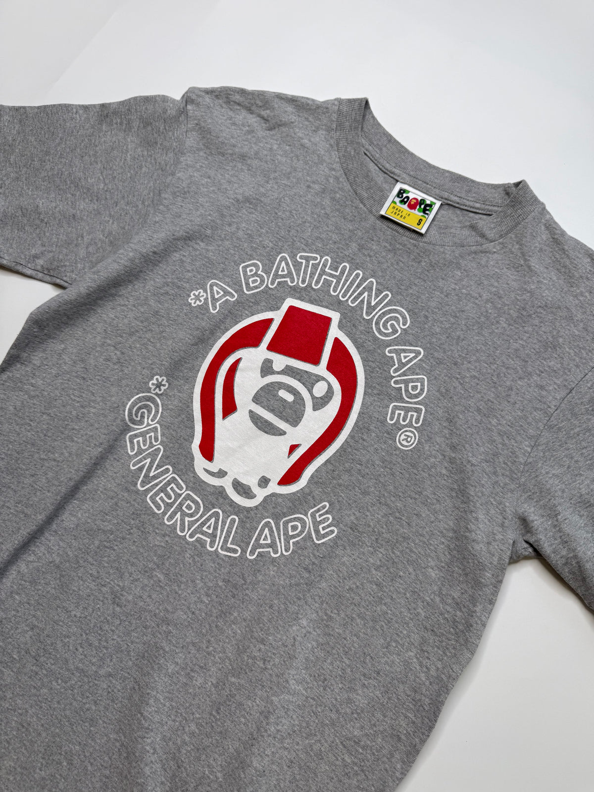 BAPE GENERAL APE CIRCLE LOGO TEE – GREY (S)